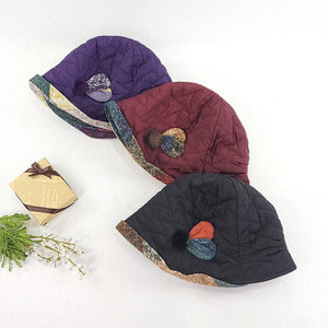 가을 겨울 올린챙 패딩 벙거지 중년 여성 버킷햇 보넷 모자