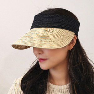 로제 썬캡 썬바이저 햇빛차단 UV 자외선차단 지사 밀짚 모자