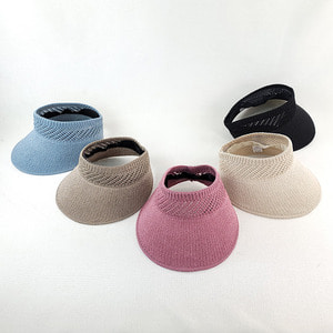 밴딩니트 썬캡 썬바이저 자외선 UV 햇빛 차단 밀짚 모자