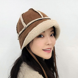 에코 무스탕 보넷 여성 겨울 모자