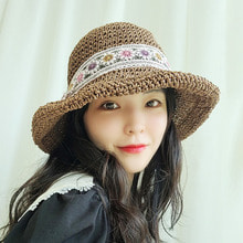 핑플 벙거지 여름 버킷햇 여행 밀짚 지사 여성 모자