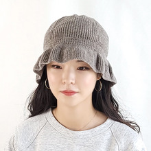 셔링 니트 큐트 벙거지 가을 겨울 여성 보넷 버킷햇 모자