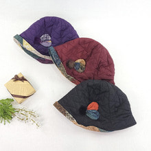 가을 겨울 올린챙 패딩 벙거지 중년 여성 버킷햇 보넷 모자