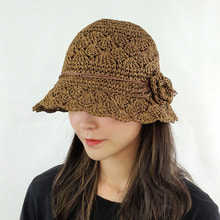 로즈 밀짚 벙거지 버킷햇 지사 여성 여름 모자