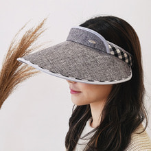 라탄체크 썬캡 썬바이저 햇빛차단 UV 자외선차단 모자