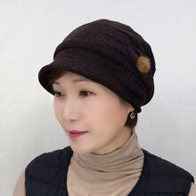 밍크 샤이니 숏챙 여성 캡 모자
