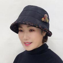 로즈 레이스 플라워 패딩 여성 벙거지 모자