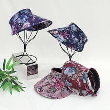 꽃프린팅 썬캡 썬바이저 자외선 UV 햇빛 차단 모자