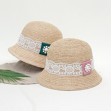 레이스진주 밀짚 라피아 왕골 여성 여름 여행 모자