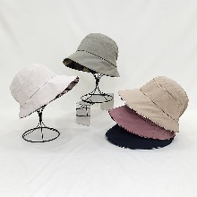 JS557 심플 체크 라인 여성 벙거지 모자